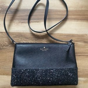 New without tags - Kate Spade Greta court Ramey cross-body - black with glitter
